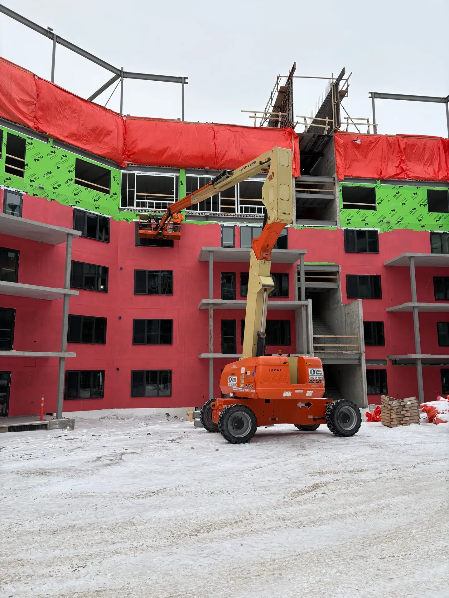 Commercial construction and exterior systems work in progress